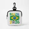 2026 Copa do Mundo de Futebol Transfronteiriça Bandeira Nacional Fone de Ouvido com Fio Bolsa de Armazenamento Bolsa de Transporte Portátil Porta-Cartões Porta-Moedas