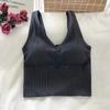 Poliéster Edición para Caminar Coreano Color Sólido Raya de Agujeros Espalda Hermosa Cuatro Monzones Longitud Media con Hilo Cuello en V Base Apretado Chaleco Pequeño