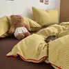 Conjunto de Roupa de Cama de Algodão 100% Puro Grau Materno e Infantil Classe A Conjunto de Quatro Peças Lençóis de Algodão Puro Capas de Edredom Lençóis com Elástico Conjunto de Três Peças Dormitório Toque de Luxo Quarto Principal