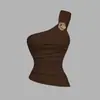 Roupas Y2K Nova Sexy Sexy Uma Alça Ombro Inclinado Design de Colete Sem Mangas Tendência Marca Roupa Íntima Slim Bm Top