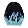 Suéter Quente Elegante para Casal Estilo Japonês Solto Hip-hop High Street Gola Redonda Gola Alta Manga Longa Suéter para Homens e Mulheres