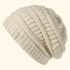 Gorro de punto holgado para mujer de otoño e invierno transfronterizo, engrosado para abrigar, para circunferencia de cabeza grande, resistente al viento y al frío