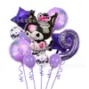 Nuevo Paquete de Globos de Látex con Lentejuelas Impresión de Película de Aluminio Morado Boca Riendo Kulomi Globo Digital de 32 Pulgadas para Arreglo de Cumpleaños