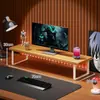 Prateleira de Armazenamento para Mesa, Suporte para Monitor de Computador, Organizador de Teclado, Suporte para Laptop