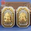 Marca quadrada de jade com incrustação de ouro Guanyin Buda flor gema cabeça chama homens e mulheres casais ouro Hetian jade fornecimento ao vivo