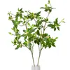 Plantas verdes artificiales nórdicas, flores artificiales, campanilla japonesa de rama única, hojas de madera de caballo, ramas de árbol falsas, adornos de decoración de plantas para sala de estar