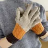 Cachemira 2026 Otoño/Invierno Nuevos Guantes de Punto Unisex Bloque de Color Pantalla Táctil Engrosados Cálidos Protección contra el Frío al Aire Libre Ciclismo