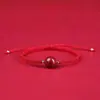 Pulseira de Corda Vermelho Cinábrio para Mulheres e Homens Amuleto da Sorte para Casais Ano de Vida Pulseira de Mão Trançada à Mão Pulseira de Praia