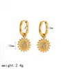 Pendientes de Acero Inoxidable con Circonita Microincrustada de Girasol de Moda de Lujo Ligero Pendientes para Mujer Pendientes de Acero de Titanio de Alta Calidad Combinables con Todo