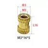 Tuerca de Cobre Termofusible Moleteada M3, Tuerca Moleteada Patrón Piña, Tuerca Termofusible Moleteada, Tuerca Moleteada Estampada, Latón