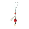 Série Corrente Nacional Vermelho Cinábrio Buda Maitreya Corrente de Celular Enfeites Pendentes Retrô Festivo Ano Novo Vermelho Resistente a Quedas Dourado Púrpura Cordão de Areia
