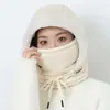 Chapéu Masculino de Inverno para Ciclismo Máscara Fria Cachecol de Pescoço Quente de Inverno Chapéu Pulôver Chapéu Espesso à Prova de Vento com Forro de Lã Proteção de Orelha para Mulheres