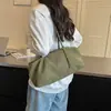 Bolsa Tote Longa de Lona Minimalista para Mulheres, Casual e Sem Esforço, Grande Capacidade, Bolsa de Ombro, Bolsa de Mão/Ombro para o Dia a Dia