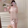 Estilo Chica Dulce Camisola de Seda de Hielo Shorts Pijama para Mujer Verano Deseo Puro Encaje Sensación de Alta Gama Ropa de Casa Traje