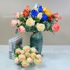Rosa Torre de 3 cabezas rama única rosa artificial flor de seda decoración pared de flores salón de bodas arreglo floral guía de camino exhibición entrada sala de estar
