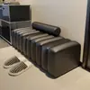 Banco para Trocar Sapatos na Entrada para Apartamentos Pequenos, Sofá Banco Longo para Uso Doméstico na Sala de Estar, Banco Longo Único com Couro de Garra de Gato e Apoio para os Pés Antiderrapante