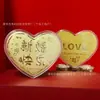 Placa de Oro Corazón de Oro Puro 999, Placa de Oro del Día de San Valentín, Marco de Fotos de Alta Gama para el Festival Qixi, Regalos al por Mayor