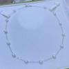 Colar Estrela do Céu com Pérolas Redondas de Água Doce Naturais Fortes Leves Básicas Impecáveis Corrente para Clavícula Feminina Pequena Fresca Prata de Lei S925