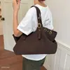 Nova bolsa feminina de camurça vintage da Tote para o outono de 2026, grande capacidade, bolsa de ombro simples