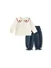 Ropa Infantil Bangxuan Ropa para Bebé Niña Top con Cuello de Muñeca Conjunto de Dos Piezas para Bebé Llegadas de Otoño Jeans Conjunto para Niñas