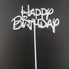 Decoración de pastel bandera de cumpleaños en chino e inglés/tarjeta insertable para decoración de pastel de cumpleaños/bandera insertable de feliz cumpleaños