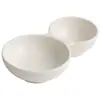 Plato de salsa de cerámica blanca pura con doble rejilla, plato para mojar, olla caliente, barbacoa, salsa creativa, plato pequeño, salsa doméstica, vinagre, condimento.