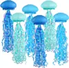 Novo Conjunto de Decoração Lanternas Água-viva Lanternas de Papel Decorações Penduradas Aniversário Berçário Tema Oceano Adereços de Decoração