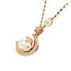 Colar Coelho de Jade Feminino Coelho Explosivo Pingente Dourado Presente Dia das Mães Estilo Chinês Retro Colar do Zodíaco