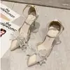 Colección de verano 2026: Zapatos de tacón alto para mujer con detalles de lazo y hebilla, estilo europeo y americano, tacones de aguja elegantes, adecuados para uso tanto en interiores como en exteriores, diseño de punta poco profunda, zapatos de moda para mujer