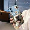 Adecuado para Funda de Teléfono Móvil Oppo Soporte para Tarjetas de Silicona Portatarjetas para Hombres y Mujeres Textura a Prueba de Polvo Ranura para Tarjetas Juvenil Refrigeración Digital Perro