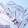Juego de Reglas de Cuatro Piezas Sanrio Kuromi Melody Juego de Reglas para Estudiantes Papelería Reglas de Dibujo Regla Recta Regla Triangular