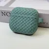 Adequado para Fone de Ouvido Bluetooth Sem Fio Apple Airpods3 Capa Protetora de Silicone Líquido Padrão Trançado Anti-Queda Capa para Fone de Ouvido