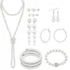 Joyería Transfronteriza Europea y Americana Más Vendida, Collar Sencillo de Bolas Geométricas, Set de Collares de Perlas de Imitación de Moda Retro