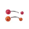 Anillo para ombligo de perla de imitación acrílica 10 colores joyería para piercing corporal de acero inoxidable clavo para ombligo fábrica directa Amazon