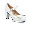 Salto Alto Feminino com Glitter, Bico Redondo com Lantejoulas, Solado Grosso, Salto Grosso, Salto Super Alto, Laço, Fivela de Uma Linha, Sapatos Mary Jane Femininos