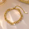 Pulsera Antidescolorante 2024 Nueva Moda Japonesa y Coreana Pulseras de Acero de Titanio de Lujo Ligero Fabricante Venta al por Mayor