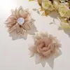 Estilo Coreano Lujo Ligero Elegante Tela con Pedrería Girasol DIY Versátil Accesorio para el Cabello Lazo para el Cabello Flor para Zapatos Materiales de Accesorios para la Ropa