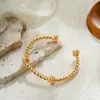 Pulseira Aberta em Ouro 14K com Design de Nó Ajustável, Textura Trançada, Estilo Europeu e Americano, Joias Transfronteiriças Amazon