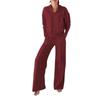 Conjunto de pantalones casuales de moda para mujer de otoño/invierno 2025 estilo nuevo europeo y americano con cuello, manga larga, holgado y de color sólido de Amazon Cross-Border