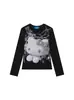 Linda Camiseta de Manga Larga con Estampado de Hello Kitty para Mujer, Nueva Tendencia Primavera 2026 Marca Ajustada Versátil Top Básico