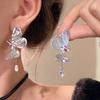 Pendientes de Plata con Aguja de Plata y Zirconia con Forma de Hoja y Espiga de Trigo Estilo Coreano Lujo Ligero Moda Pendientes de Botón de Alta Gama con Sentido de Diseño Pendientes de Nicho