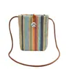 Bolso Cruzado Tejido a Mano de Rayas Coloridas Nuevo para Verano 2026 para Mujer, Bolso para Teléfono para el Trabajo, Bolso de Hombro Pequeño Sencillo
