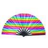 Abanico Láser Transfronterizo de 8 pulgadas, Abanico Plegable Láser Colorido, Abanico de Sonido para Actuación Estudiantil, Abanico de Kung Fu, Abanico Plegable Fácil de Abrir y Cerrar, Venta al por Mayor