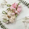 Scrunchie de Malla de Tulipán en Brote~Exquisito para Mujer Verano de Gama Alta Rosa Accesorio Grande para el Cabello Scrunchie