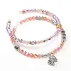 Cuentas de arroz de vidrio de calidad nacional de 4 mm, cuentas de doble punta Aurora de dos colores, hechas a mano, accesorios para pulseras de cuentas DIY