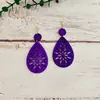 Amazon europeo y americano transfronterizo Huecos de moda pendientes de gota de agua estilo bohemio corte de viruta de madera pendientes de alta calidad