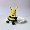 Pingente Chaveiro Abelhinha Crochê Feito à Mão, Boneca Cartoon Fofa, Presente Criativo, Produto Acabado, Atacado Disponível