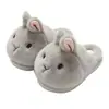 Lindas Pantuflas de Algodón de Conejo para Mujer, Invierno Hogar Interior Antideslizantes Peludas Cálidas de Dibujos Animados para Mujer