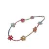 Song Qian con collar de estrella de cinco puntas de colores para mujer, cadena de cuello de estrella infantil para vacaciones de verano, cadena de clavícula de caramelo arcoíris