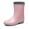 Botas de chuva mid-barrel de moda quente acolchoada de algodão botas de chuva antiderrapantes transfronteiriças femininas sapatos de água novos sapatos de borracha botas de água galochas
